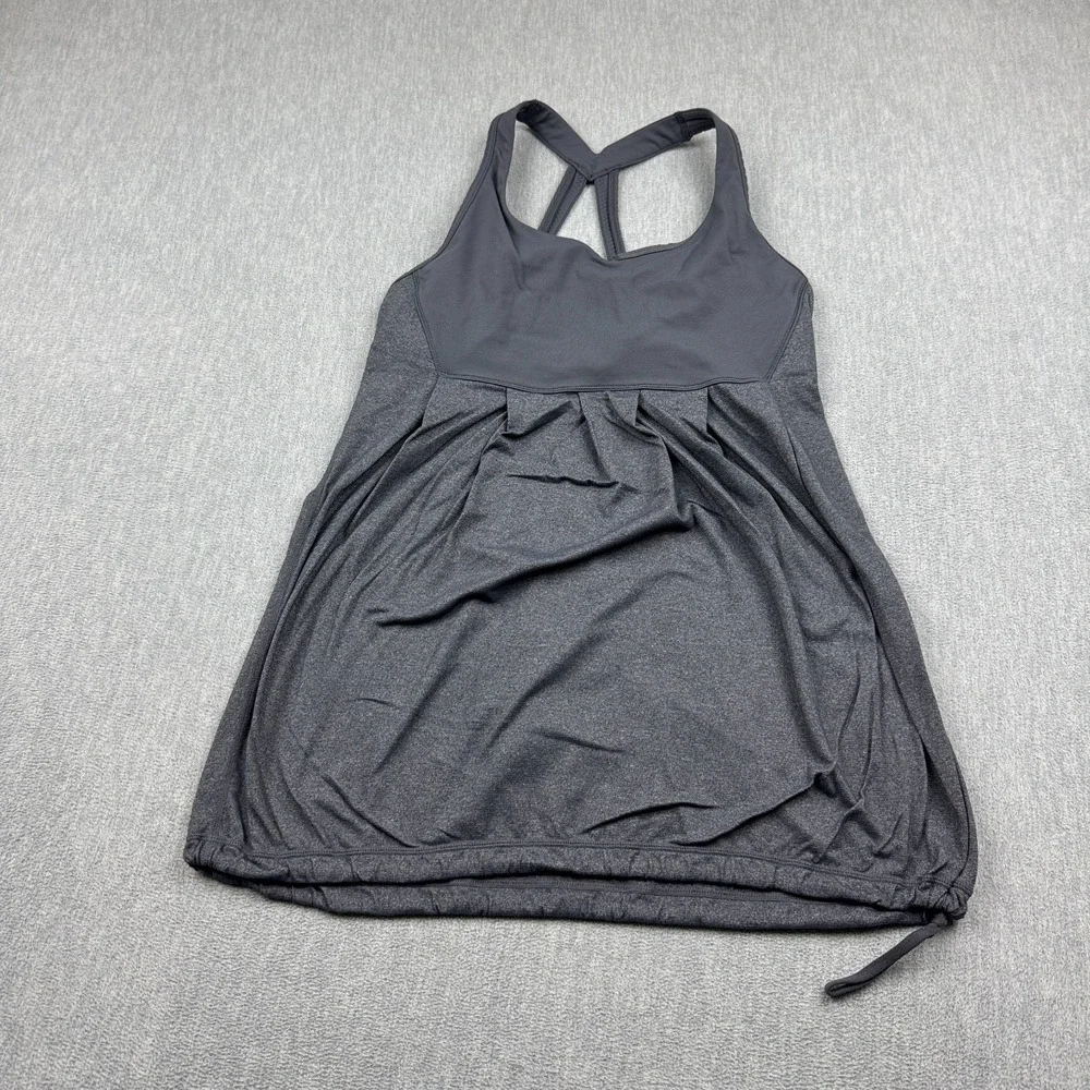 Lululemon Tank Top Womens 8 Gray Power Dance Stretch Racerback Yoga Gym Athletic
